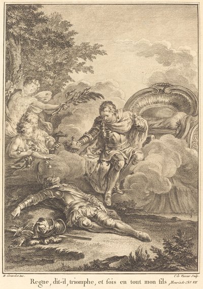 Regiere, sagte er, triumphiere und sei in allem mein Sohn von Jean Charles Levasseur after Hubert François Gravelot
