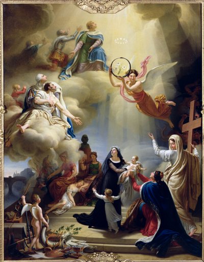 Allegorie zu Ehren der Geburt von Henri de France (1820-83) Herzog von Bordeaux im Jahr 1820, 1821 von Jean Charles Tardieu