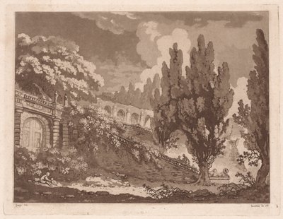Treppe in einem italienischen Garten, 1766 von Jean Claude Richard Saint Non