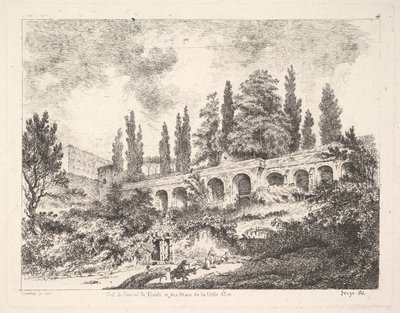 Ansicht des Eingangs zu Tivoli und der Mauern der Villa d