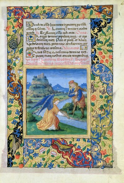 Tobias und der Engel, aus dem Stundenbuch von Louis d