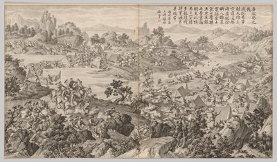 Schlacht von Kulongkui: aus Schlachtszenen der Niederschlagung von Aufständen, ca. 1765-1774 von Jean Damascene Sallusti