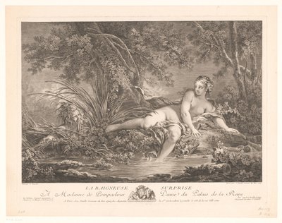 Überraschte Badende an einem Teich von Jean Daullé