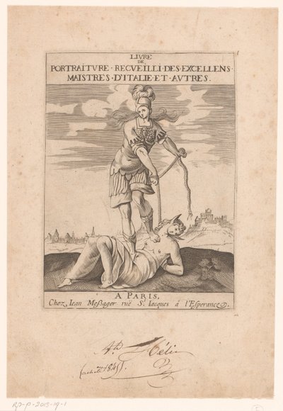 Minerva bindet die Dummheit mit einem Seil von Jean Dubrayet