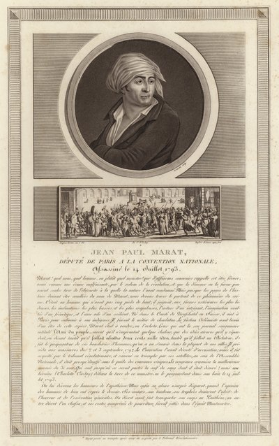 Porträt von Jean-Paul Marat von Jean Duplessi Bertaux