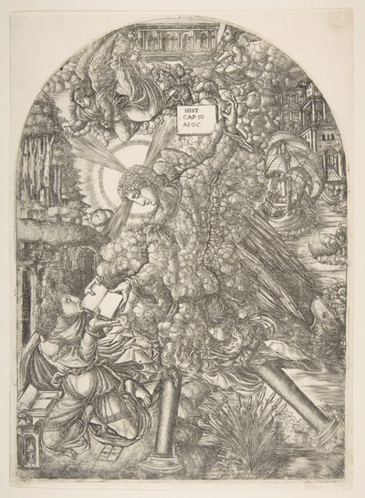 Der Engel gibt dem Heiligen Johannes das Buch zu essen, aus der Apokalypse von Jean Duvet