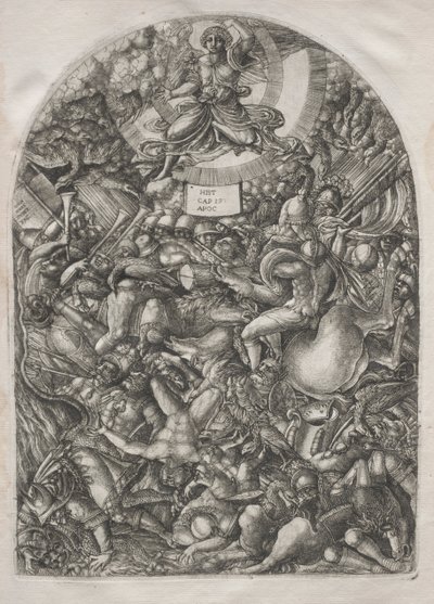 Die Apokalypse: Der Engel in der Sonne ruft die Raubvögel, 1546-1556 von Jean Duvet