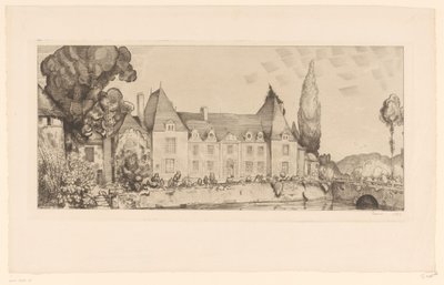 Zicht op een kasteel aan het water von Jean Emile Laboureur (signed by artist)