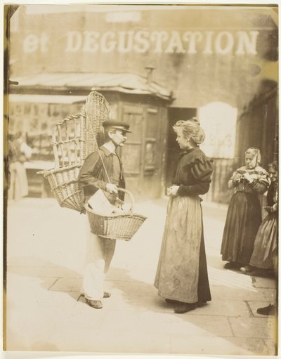 Korbverkäufer von Jean Eugène Auguste Atget