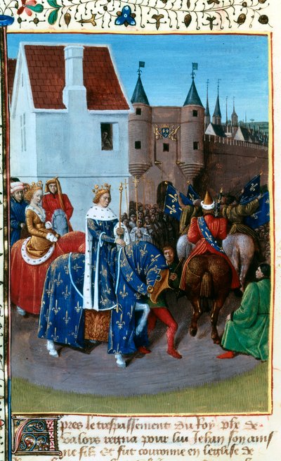 Einzug von Johann II. in Paris, 14. Jahrhundert, 1455-1460 von Jean Fouquet