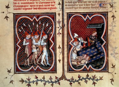 Die Marschälle Robert de Clermont und Jean de Conflans wurden von Étienne Marcel (1315-1358) und seinen Männern im Zimmer des Delfins Charles (zukünftiger Karl V.) im Palais de la Cité am 22. Februar ermordet von Jean Fouquet