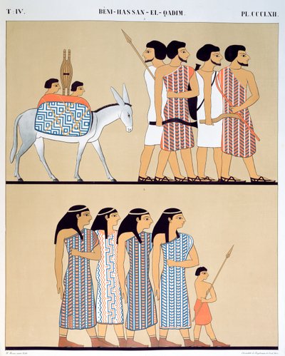 Fresko des Grabes von Nevothph in Beni-Hassan-El-Qadim (Beni Hasan), 1835-45 von Jean Francois Champollion