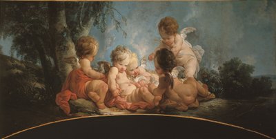 Gruppe von fünf Liebenden, die mit Tauben spielen, ca. 1761 von Jean Francois Clermont