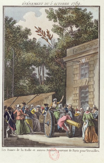 Die Frauen von Les Halles marschieren nach Versailles, 5. Oktober 1789 von Jean Francois Janinet