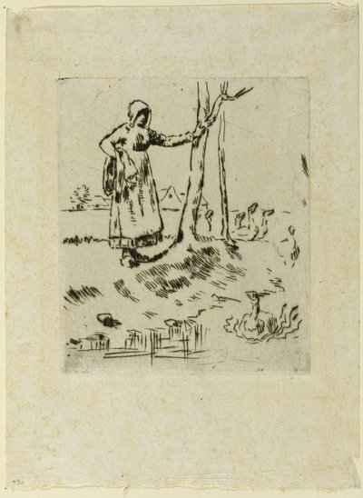 Ein Mädchen, das Gänse hütet von Jean Francois Millet
