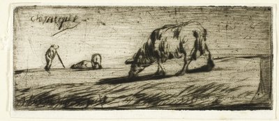 Ein Schaf beim Grasen von Jean Francois Millet