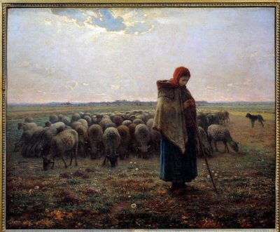 Der große Hirte und seine Schafe von Jean Francois Millet