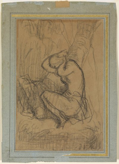 Junge Frau, sich die langen Haare nach dem Bade hochsteckend von Jean Francois Millet