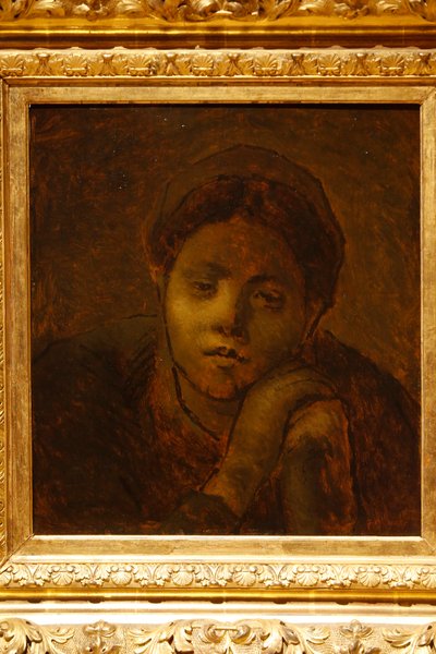Hirte, der sich auf ihren Stock stützt, 1872 von Jean Francois Millet