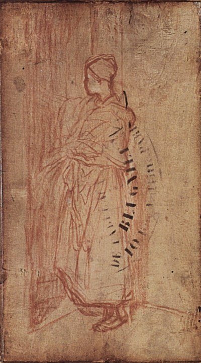 Junge Frau nimmt Wäsche aus einem Regal, ca. 1850-52 von Jean Francois Millet