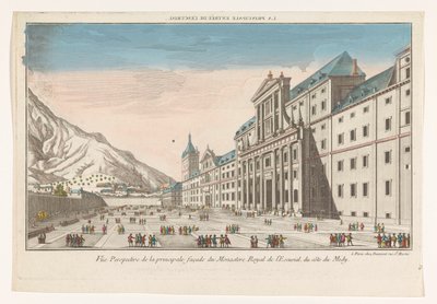 Ansicht des Klosterkomplexes El Escorial in der Nähe von Madrid, von der Südseite gesehen von Jean François Daumont