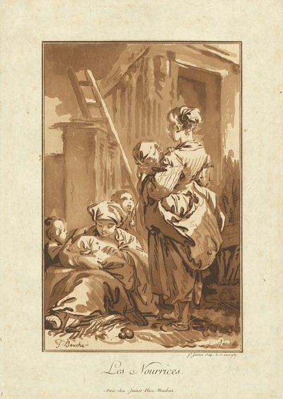Die Ammen von Jean François Janinet after François Boucher
