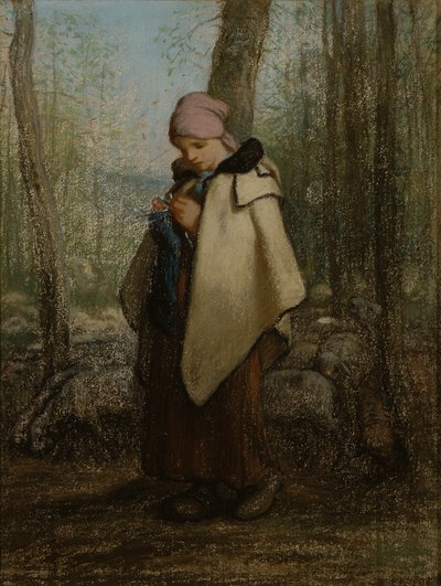 Die strickende Schäferin von Jean Francois Millet
