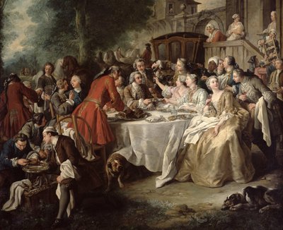 Das Jagdessen, Detail der Esser, 1737 von Jean François de Troy