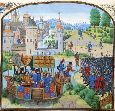 Jean Froissart, Chroniken, 154v, 12148 btv1b8438605hf336, Ausschnitt von Jean Froissart