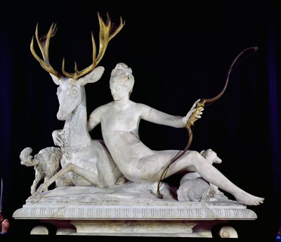 Diana auf einem Hirsch reitend von Jean Goujon