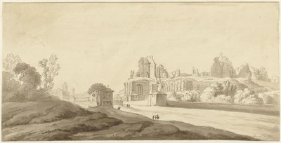 Ansicht der Ruinen des Palastes auf dem Palatin in Rom von Jean Grandjean (attributed to)