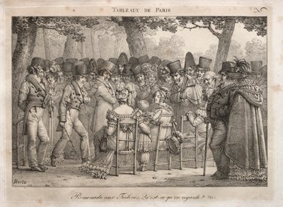 Szenen aus Paris: Spaziergang in den Tuilerien. Was schauen sie sich an. von Jean Henri Marlet