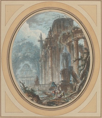 Garten-Capriccio mit antiken Ruinen von Jean Henry Alexandre Pernet