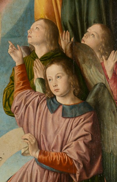 Engel, Detail. Triptychon des Meisters von Moulins von Jean Hey
