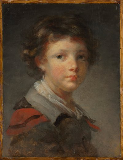 Ein Junge in einem rot gefütterten Umhang, 1780er Jahre von Jean Honore Fragonard