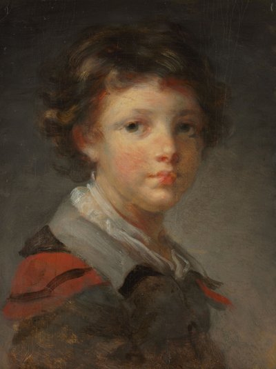 Ein Junge in einem rot gefütterten Umhang, 1780er von Jean Honore Fragonard