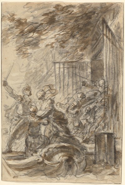 Isabella verlässt ihr Zuhause, um Odorico und seinen Männern zu folgen von Jean Honore Fragonard