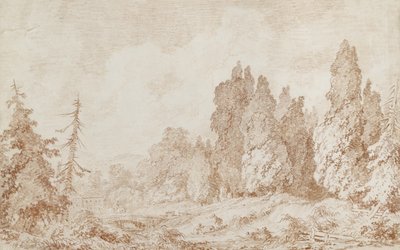 Landschaft mit einer Brücke, ca. 1760 von Jean Honore Fragonard