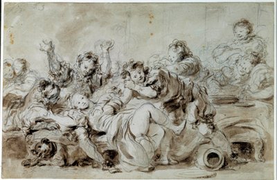 Der bestrafte Angreifer, nach „Der bestrafte Gascogner“ von Jean de la Fontaine von Jean Honore Fragonard