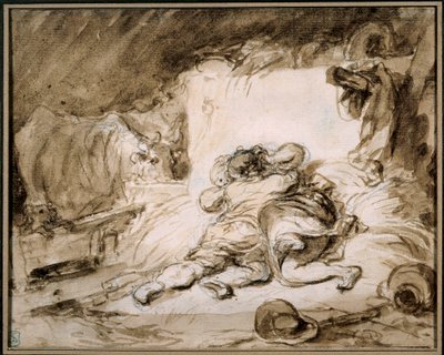 Die Scheune (Detail) von Jean Honore Fragonard