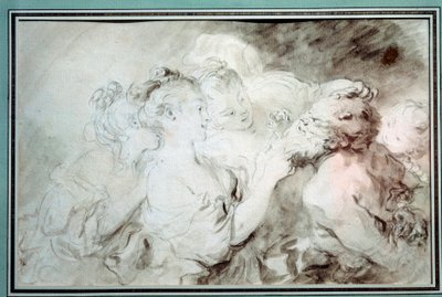 Junge Mädchen ringen mit einem Satyr von Jean Honore Fragonard