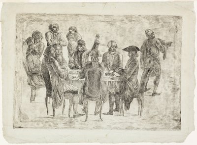 Das Frühstück von Voltaire in Ferney oder Das Abendessen der Philosophen von Jean Huber