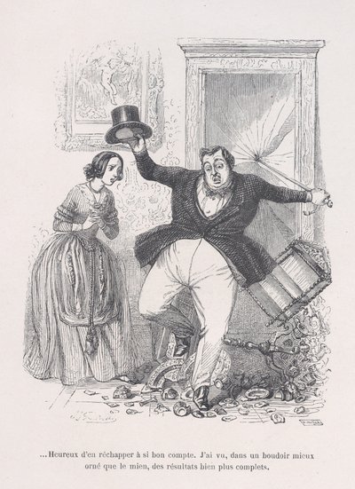 ...Froh, damit so billig davonzukommen. aus den kleinen Elendigkeiten des menschlichen Lebens, 1843 von Jean Ignace Isidore Gérard