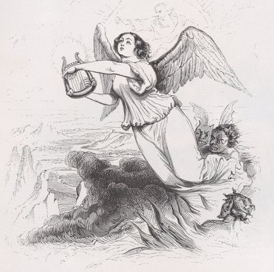 Der verbannte Engel aus den gesammelten Werken von Béranger, 1836 von Jean Ignace Isidore Gérard