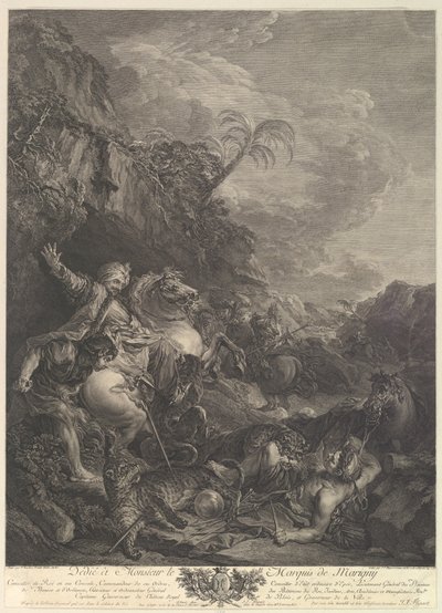 Die Tigerjagd, 18. Jahrhundert von Jean Jacques Flipart