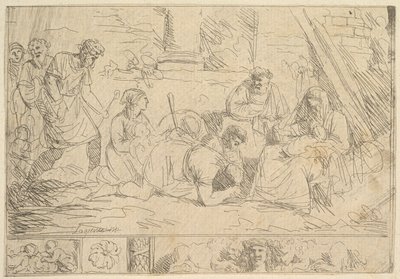 Die Anbetung der Hirten von Jean Jacques Lagrenee