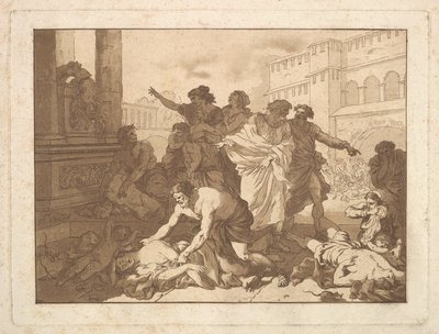 Die Pest bei den Philistern, in einem Album mit Radierungen, 1782-1821 von Jean Jacques Lagrenee