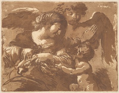 Der Schutzengel, in einem Album mit Recueil de Compositions, 1782-1821 von Jean Jacques Lagrenee