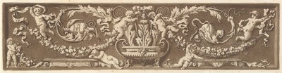 Ornamentale Fries mit Putten, Akanthusblättern und Fruchtgirlanden, aus Recueil de Diff..., 1784 von Jean Jacques Lagrenee