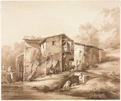 Landschaft mit Wassermühle, um 1790 von Jean Jacques de Boissieu
